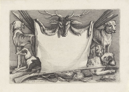 Hounds, hunting equipment and game – Title page