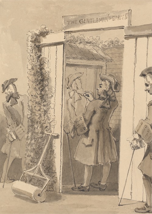 Hogarth Being Out of His Time Draws His Companion’s Figure on the Door of a Certain Place, to the Great Admiration of All His Friends
