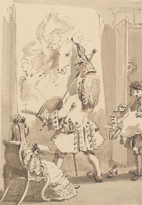 Sir James Thornhill’s Boy Entering His Master’s Painting Room to Deliver the Bundle and a Letter in the Presence of Lady Thornhill