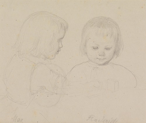 Kinderdoppelbildnis; Max und Roderich Schrödter, die Söhne des Künstlers