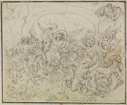 Die Strafe der Diebe im Tal der Schlangen und Drachen (Dante Inferno, Canto 25, V 17)