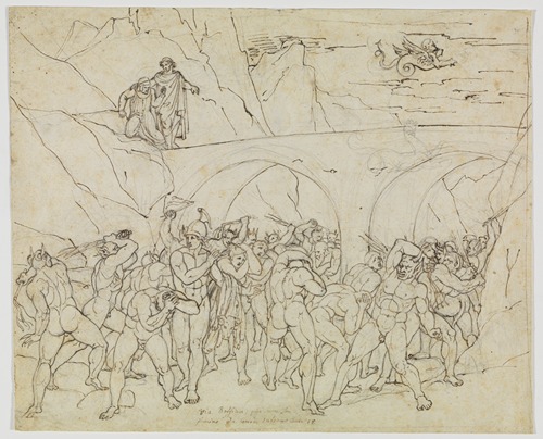 Kuppler, Betrüger und Schmeichler von den Teufeln gepeitscht (Dante Inferno, Canto 18, V 79)