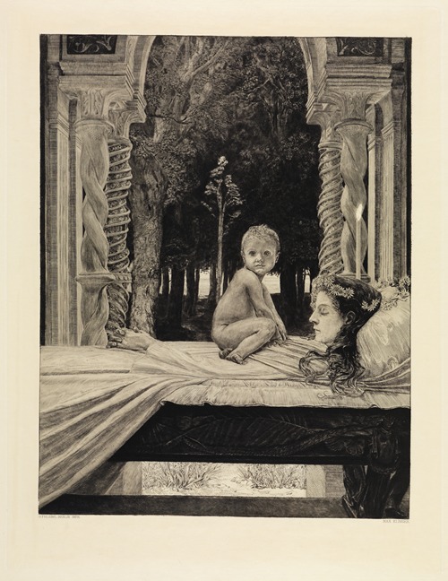 Mutter und Kind (Tote Mutter) (Vom Tode, Zweiter Theil, Opus XI, Blatt 9)
