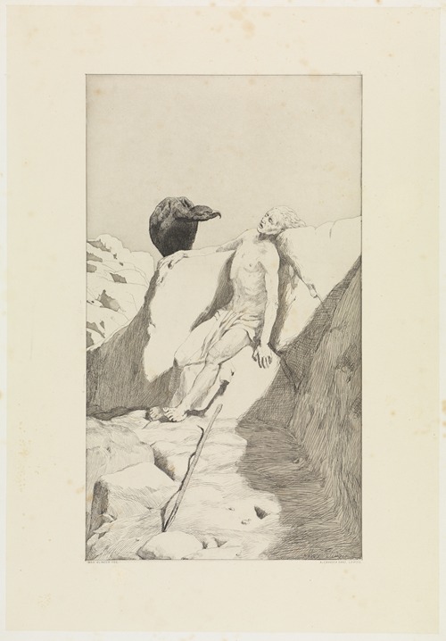 Wanderers Ende (Sterbender Wanderer) (Radierte Skizzen, Opus I, Blatt 7)
