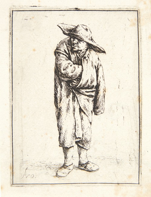 Farmer leaning out of a doorway by Adriaen van Ostade - Artvee