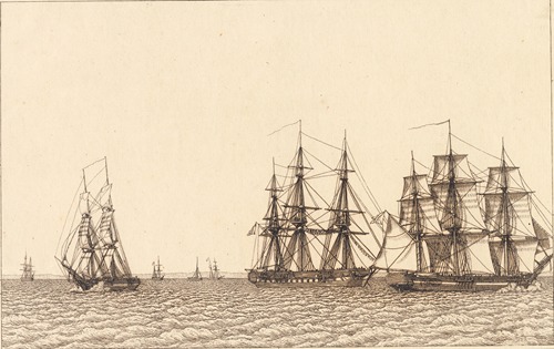 En brig sejlende Illustration til Linearperspectiven , Tavle IXb
