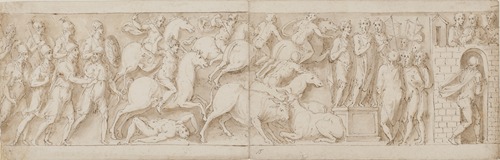 Romerske bueskytter , romersk angreb; Marcus Aurelius taler til sine vagter; Marcus Aurelius modtager en advarsel