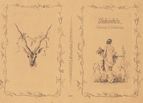Omslag til M Hammerichs oversættelse af Kalidasas’ Sakuntala, Kbh 1845