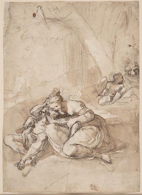 Rinaldo og Amida i tryllehaven scene fra Torquato Tassos Gerusalemme Liberata