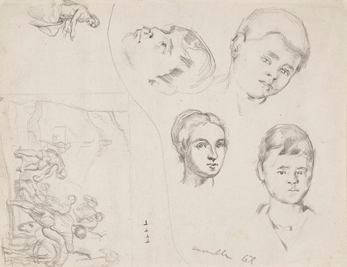 Trois portraits de Paul et études d’après Pedro de Maya et le Tintoret