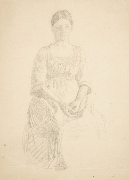 Kunstnerens hustru sidder model til portræt af fru Thora Karl Madsen til maleriet- Faaborgmuseets Indvielse 1910-11