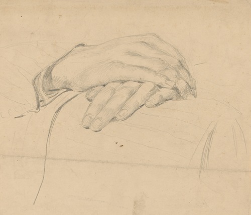 Studie van handen voor het (onvoltooide) olieverfschilderij van de Nederlandse rechtbank in Londen, juni 1942