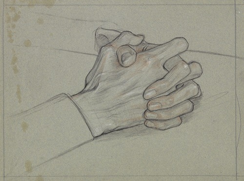 Studie van gevouwen handen, voor het portret van mevrouw Ragazzi-van den Wall Bake