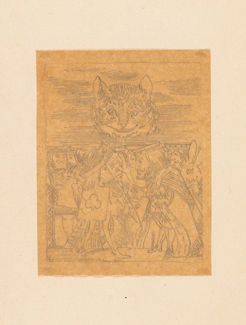 Tracing of the Cheshire Cat in the Sky with Executioner, King and Queen below