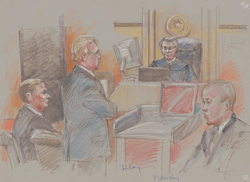 Former representative Tom DeLay during his corruption trial for illegal campaign finance activities