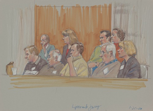 The all-white jury at the bribery trial of Albert Louis Lipscomb, African American Dallas City Council member, Amarillo, Texas, where he was found guilty