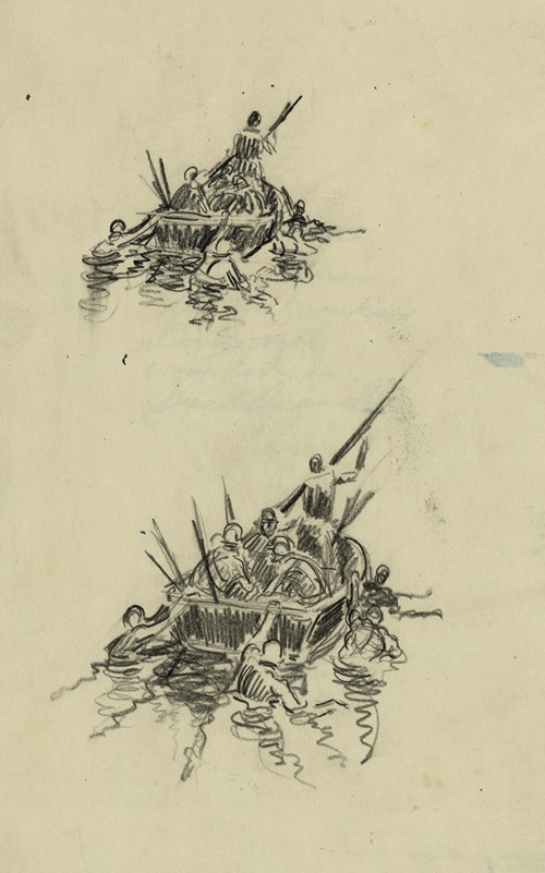 Impressions coming down the Matanakau [e.g. Mataniko] River with wounded – Guadalcanal