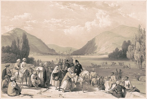 Surrender of Dost Mahommed Khan, to Sir William Hay MacNaghten Bart, at the entrance into Caubul from Killa-Kazee