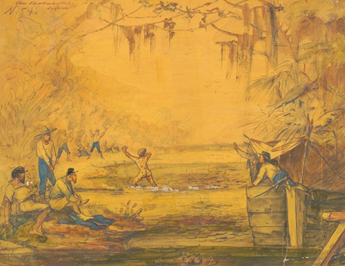 Bathing in Chattahouchee River, Georgia, with difficulty, July 1864