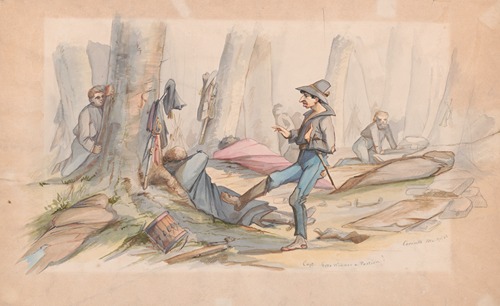 Captain Francis Erdelmeyer and Private Jacob Lawinsky at an outpost near Corinth, Mississippi, April 1862