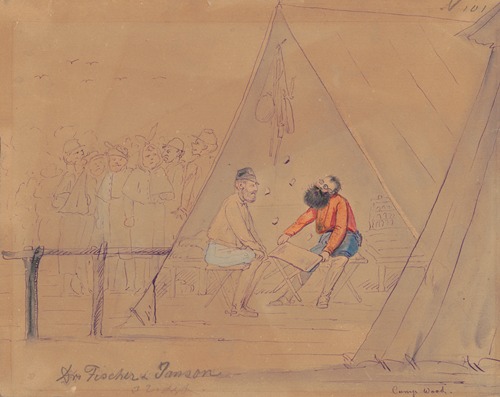 Doctor Charles Fischer and Doctor Jean Allard Janson [Jeançon] at Camp Wood, Kentucky