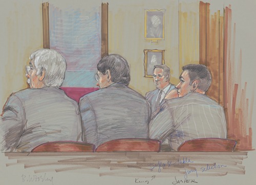 John William ‘Bill’ King, seated at defense table during jury selection at his trial for the murder of James Byrd, Jr