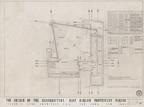 Church of the Resurrection, East Harlem, New York, First floor plan