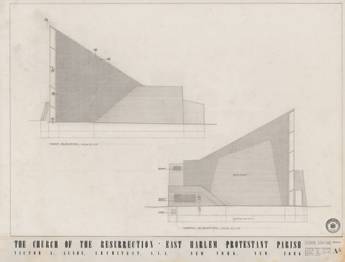 Church of the Resurrection, East Harlem, New York, North and west elevations