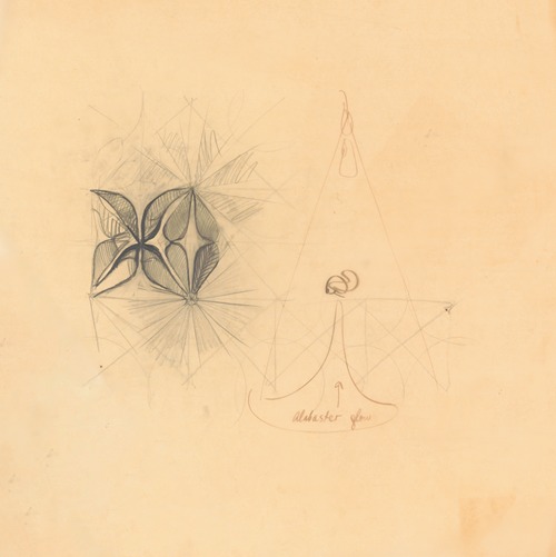 Singer showroom for Rockefeller Center, New York, New York, Petal sketch