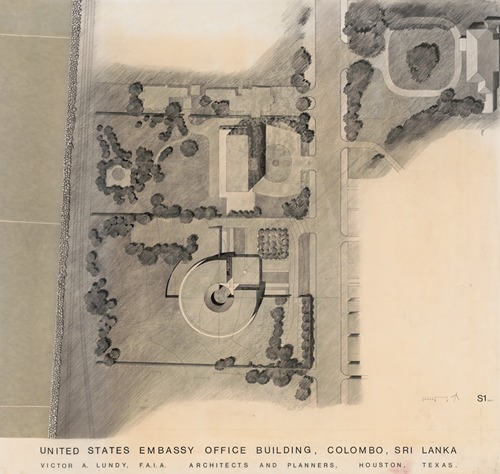 United States Embassy, Colombo, Sri Lanka, Office building, Site plan, rendered