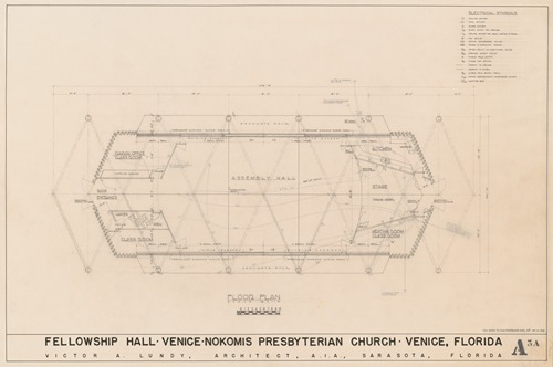 Venice-Nokomis Presbyterian Church, Venice, Florida, Fellowship Hall, Plan