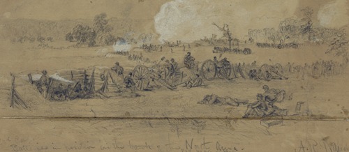2nd Corps, Batteries in position on the bank of the North Anna. 2nd Maine Battery