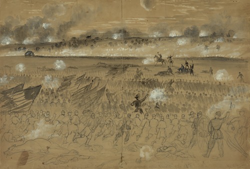Genl. Humphreys charging at the head of his division after sunset of the 13th Dec