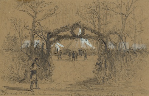 Maj General Butterfields winter Quarters–near Stonemans swich on the R.R. to Aquia Creek