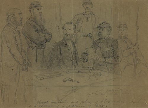 Provost Marshal–and police of Alexandria searching and examining a prisoner of war