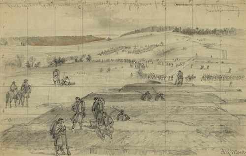 Rebel earthworks commanding the passage at Germanna ford, abandoned on the approach of Meade’s army