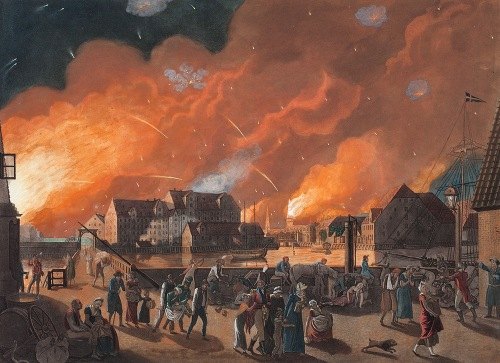 København, Natten Mellem 4. Og 5. September Set Fra Christianshavn