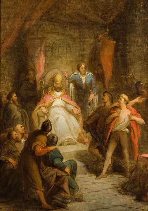 De graaf van Gelre en de heer van Amstel in het Domkapittel van Utrecht, Anno 1227
