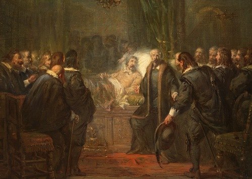 Frederik Hendrik voelt zijn einde naderen en neemt afscheid van de Staten, Anno 1647