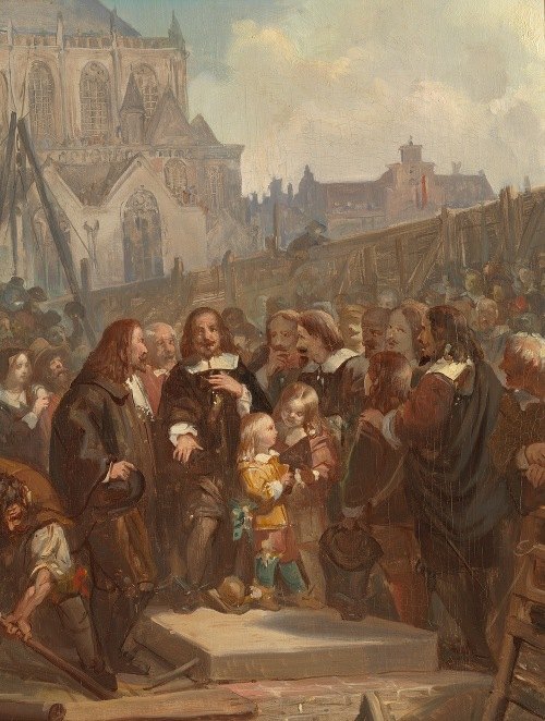 The first stone laying of the Amsterdam City Hall, Anno 1648