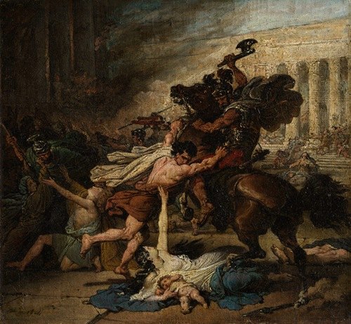 Ptolemy Philopator Struck By Death As He Desecrated The Temple Of Jerusalem  by François-Joseph Heim