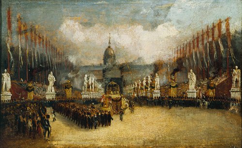 Arrivée des cendres de Napoléon sur l’esplanade des Invalides, le 15 décembre 1840.