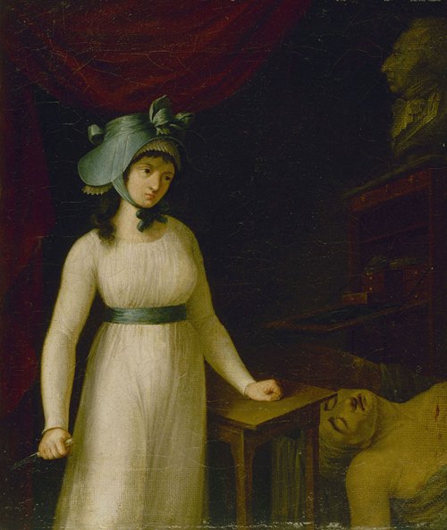 Portrait de Charlotte Corday (1768-1793) au moment où elle vient d’assassiner Marat