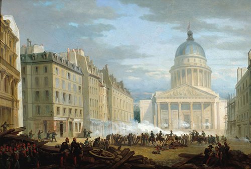 Prise du Panthéon, vue de la rue Soufflot, le 24 juin 1848, actuel 5ème arrondissement