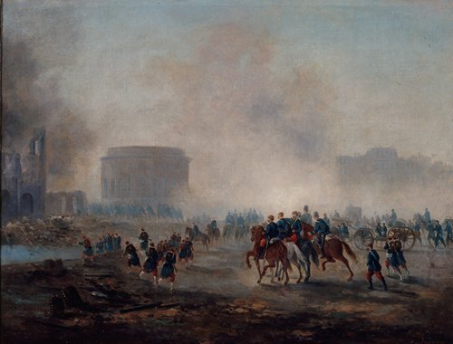 La Rotonde de la Villette cernée par les troupes versaillaises