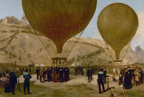 Départ de Léon Gambetta pour Tours sur le ballon l’Armand-Barbès, le 7 octobre 1870, à Montmartre