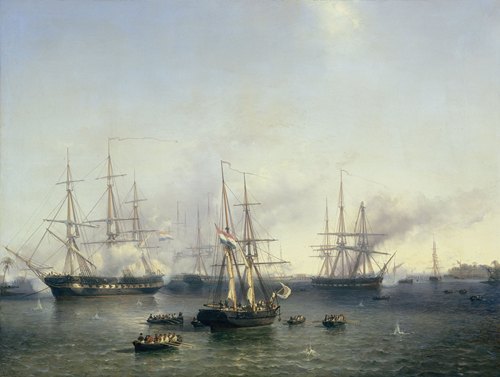Conquest of Palembang, Sumatra in Indonesia, by Lieutenant-General De Kock, June 24, 1821