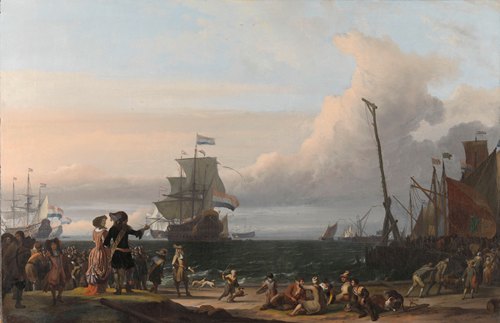 Dutch Ships in the Roads of Texel; in the middle the ‘Gouden Leeuw’, the Flagship of Cornelis Tromp