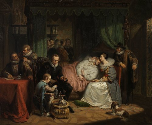 Prince William I nursed by his Wife Charlotte de Bourbon after the Abortive Attempt on his Life by Jean Jaurequi in Antwerp in 1582
