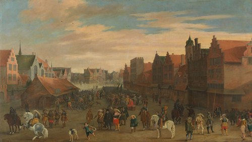 The disbanding of the ‘Waardgelders’ (Mercenaries in the Pay of the Town Government) by Prince Maurits on the Neude, Utrecht, 31 July 1618